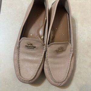 Coach Women's Beige Leather Loafers
